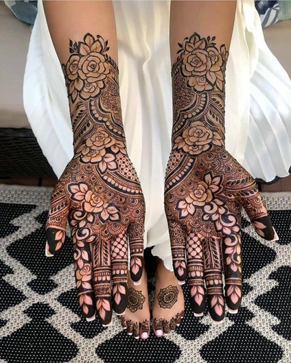 Rose Inspired Mehndi Design